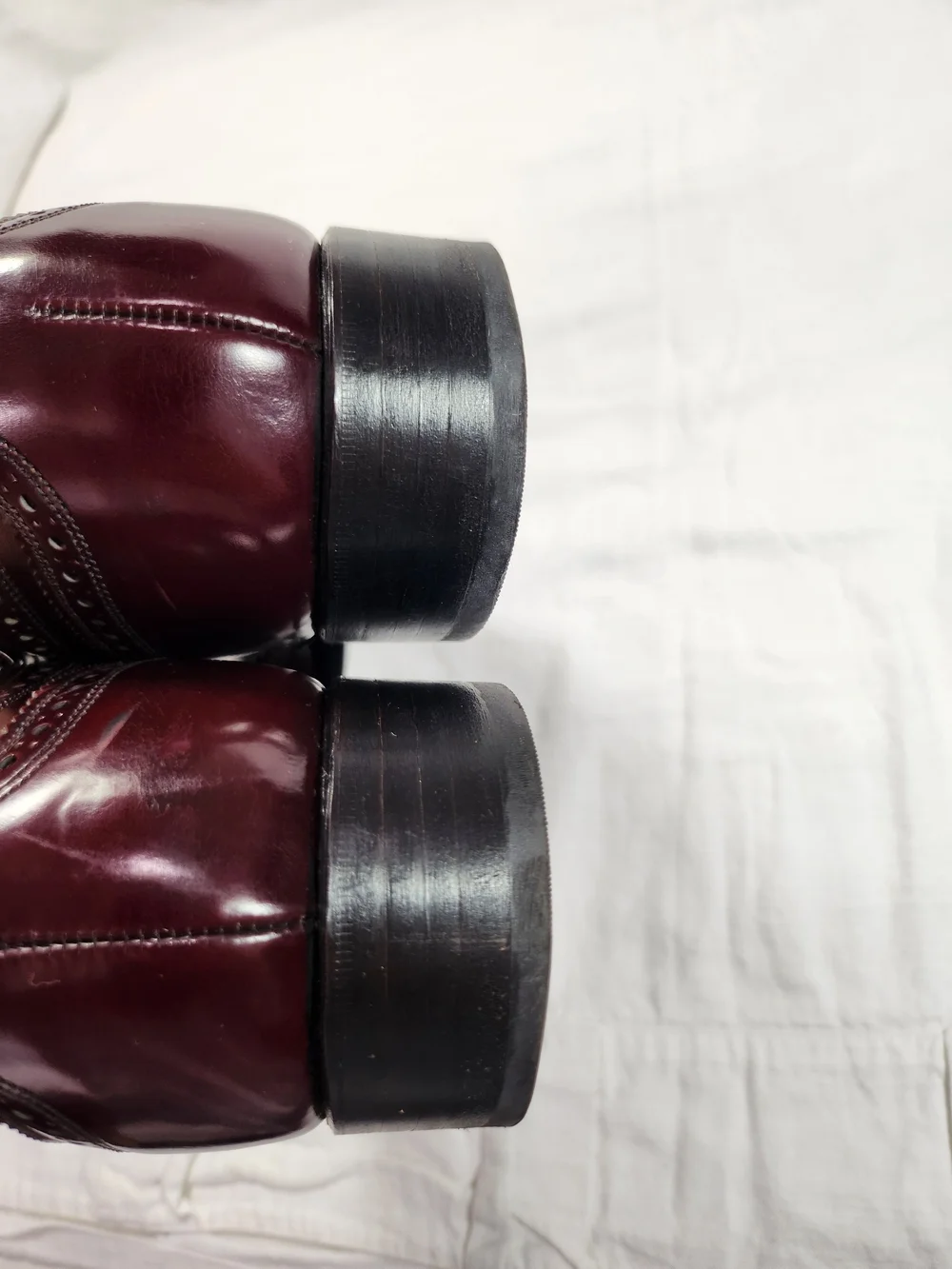 Florsheim Royal Imperial Burgundy Leather Wingtip Oxford Shoes Mens 11 D Vintage
